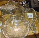 VINTAGE GLASSWARE WITH SILVER OVERLAY - PICK UP ONLY