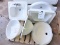 5 PORCELAIN SINKS - 4 NEW PORCELAIN, 1 PLASTIC & 1 USED PORC.- PICK UP ONLY