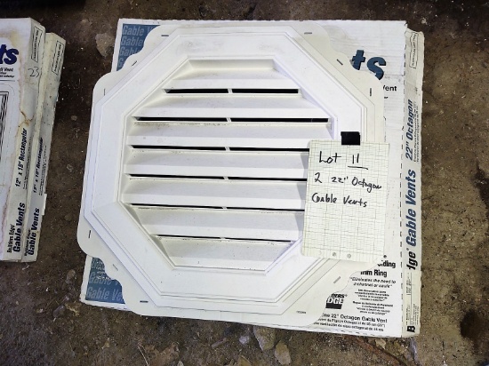 (2) 22" OCTAGON GABLE VENTS - PICK UP ONLY