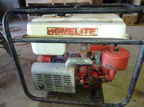 HOMELITE GENERATOR ( FIRES WITH STARTING FLUID-NEEDS GAS VALVE REPLACED) PICK UP ONLY