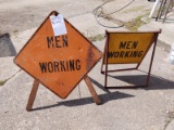 LARGE METAL MEN WORKING SIGNS- PICK UP ONLY