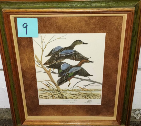 JOHN A. RUTHVEN LE SIGNED PRINT "CINNAMON TEAL" #459/2000 GEORGETOWN SERIES (26X22")-  PICK UP ONLY