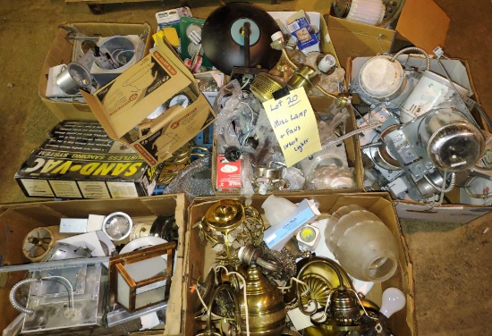 LARGE LOT OF MISCELLANEOUS LAMP & FAN PARTS, ETC. - PICK UP ONLY