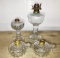 GROUP OF OIL LAMPS with PAIR OF FINGER LAMPS - PICK UP ONLY