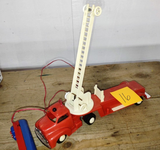 VINTAGE REMOTE CONTROL FIRETRUCK with LADDER