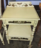 VINTAGE STENCILED L. HITCHCOCK 1 DRAWER STAND - PICK UP ONLY