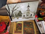 BILLY JACOBS LIT CHRISTMAS CANVAS ART, ETC. - PICK UP ONLY