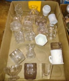 MISCELLANEOUS VINTAGE GLASS TOOTHPICKS, SALTS - PICK UP ONLY