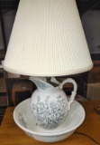 ANTIQUE PITCHER & BOWL LAMP - PICK UP ONLY