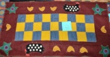 COUNTRY WOOL / FELT APPLIQUE PENNY RUG - TABLE MAT