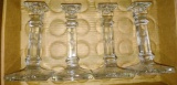 ETCHED GLASS CANDLESTICKS