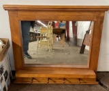 LARGE WALL MIRROR WITH HOOKS - PICK UP ONLY
