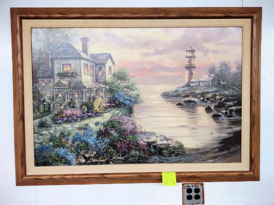 LARGE SCENIC PAINTING (FRAME 40X55")- PICK UP ONLY