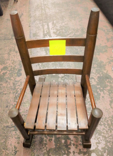 CHILD'S VINTAGE WOODEN ROCKER -  PICK UP ONLY