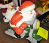 CERAMIC SANTA ON MOTORCYCLE COOKE JAR -  PICK UP ONLY