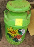 VINTAGE PAINTED MILK CAN -  PICK UP ONLY