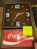COCA-COLA ADVERTISING CLOCK -  PICK UP ONLY