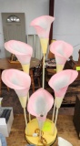 VINTAGE PLASTIC FLORAL LAMP -  PICK UP ONLY