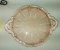 PINK DEPRESSION CHERRY BLOSSOM GLASS TRAY - PICK UP ONLY