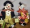 PORCELAIN HEAD MUSICAL CLOWN DOLLS - PICK UP ONLY