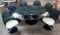 VINTAGE MID CENTURY SMOKEY LUCITE & MARBLE RESIN DINING SET - PICK UP ONLY