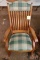 NICE ANTIQUE QUARTER SAWN OAK ROCKING CHAIR (Re-upolstered) - PICK UP ONLY