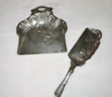 LATE 1800's KAYSERZINN ART NOUVEAU PEWTER CRUMB TRAY & SCOOP SET