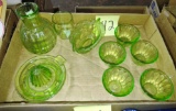 GREEN DEPRESSION GLASS - PICK UP ONLY