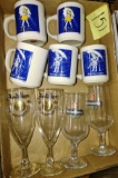 MORTON SALT ADVERTISING MUGS, & BEER GLASSES - PICK UP ONLY