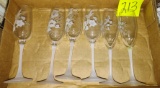 HUMMINGBIRD ETCHED CHAMPAGNE STEMWARE - PICK UP ONLY