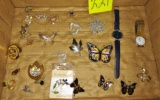 JEWELRY with BROOCHES, WATCHES, ETC.