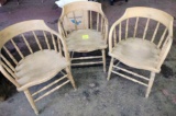 3 ANTIQUE WOODEN CHAIRS - PICK UP ONLY