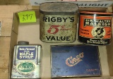 VINTAGE TOBACCO TINS with RIGBY'S CIIGAR CO., MANSFIELD, OHIO
