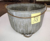 VINTAGE RIBBED HALL GALVANIZED BUCKET -  PICK UP ONLY
