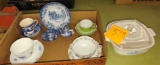 CUPS & SAUCERS, CORNING WARE CORNFLOWER COVERED DISH (chip on lid) - PICK UP ONLY