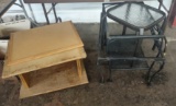 CORK BOARD, WOODEN STAND, PATIO TABLES (NO GLASS) -  PICK UP ONLY