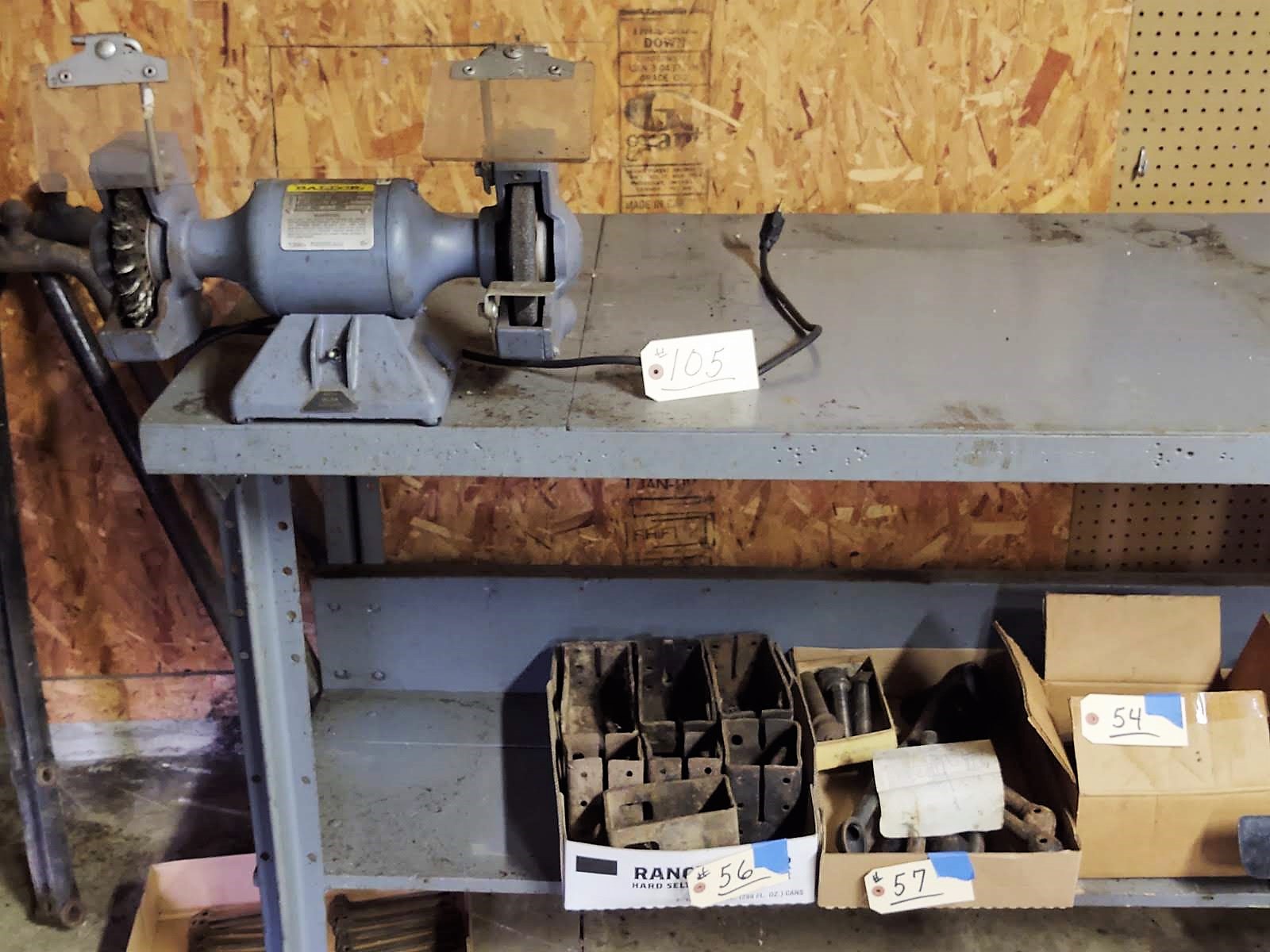 WORK BENCH with BALDOR GRINDER/BUFFEER - PICK UP | Proxibid