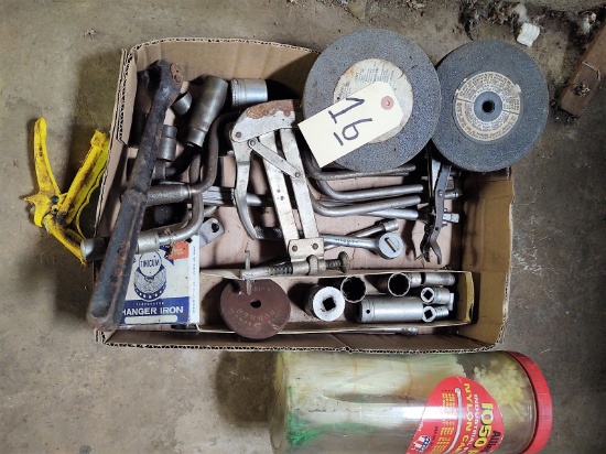MISCELLANEOUS SOCKETS, TOOLS, GRINDING WHEELS - PICK UP ONLY