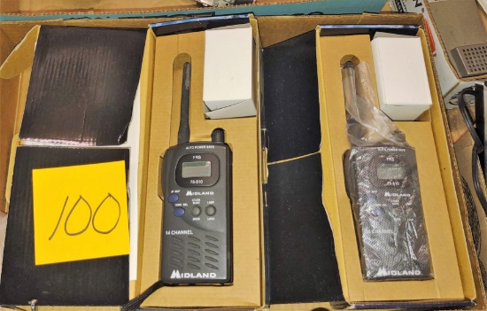 PR OF NEVER USED MIDLAND 14 CHANNEL PORTABLE RADIO TRANSCEIVERS