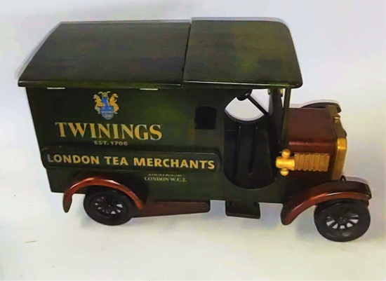 TWININGS WOODEN ADVERTISING TRUCK TEA CADDY - PICK UP ONLY