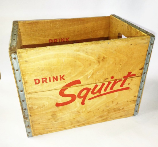 VINTAGE SQUIRT WOODEN CRATE - PICK UP ONLY