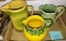 STONEWARE & POTTERY PITCHERS (Chip on lip of lg. pitcher) - PICK UP ONLY