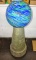 DECORATIVE GARDEN GLASS GAZING BALL on VINTAGE BASE - PICK UP ONLY