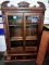 1800's WALNUT GLASS FRONT BOOKCASE with DRAWER - PICK UP ONLY