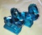 VINTAGE MID-CENTURY CERULEAN BLUE LE SMITH HORSE BOOKENDS