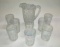 IRIDESCENT CLEAR CARNIVAL GLASS WATER SET - PICK UP ONLY