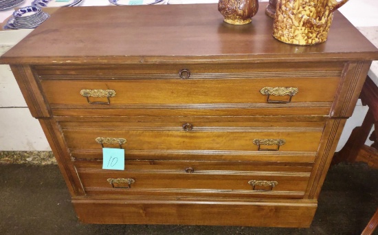 ANTIQUE WALNUT CHEST OF DRAWERS - PICK UP ONLY