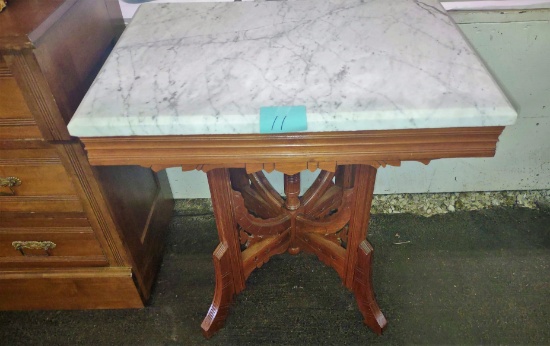 VICTORIAN MARBLE TOP LAMP TABLE - PICK UP ONLY