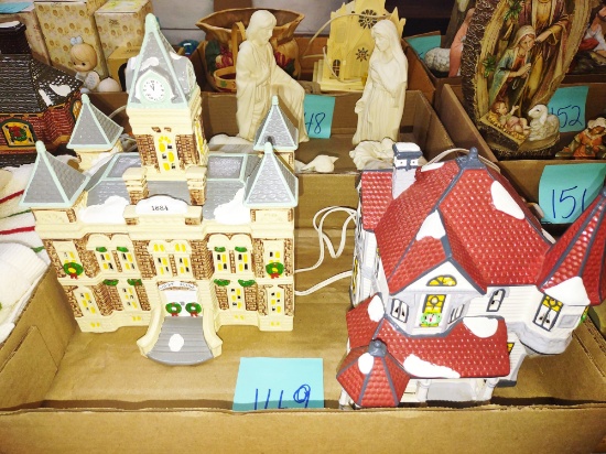 DICKEN'S VILLAGE of COURTHOUSE & QUEEN ANNE VICTORIAN -  PICK UP ONLY