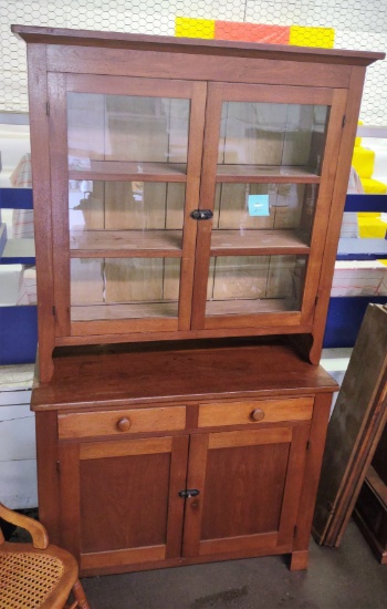1800's PRIMITIVE FLAT-BACK CUPBOARD - PICK UP ONLY